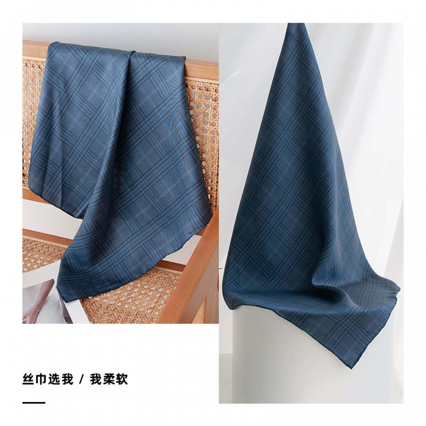 桑蚕丝斜纹真丝小方巾绑包装饰