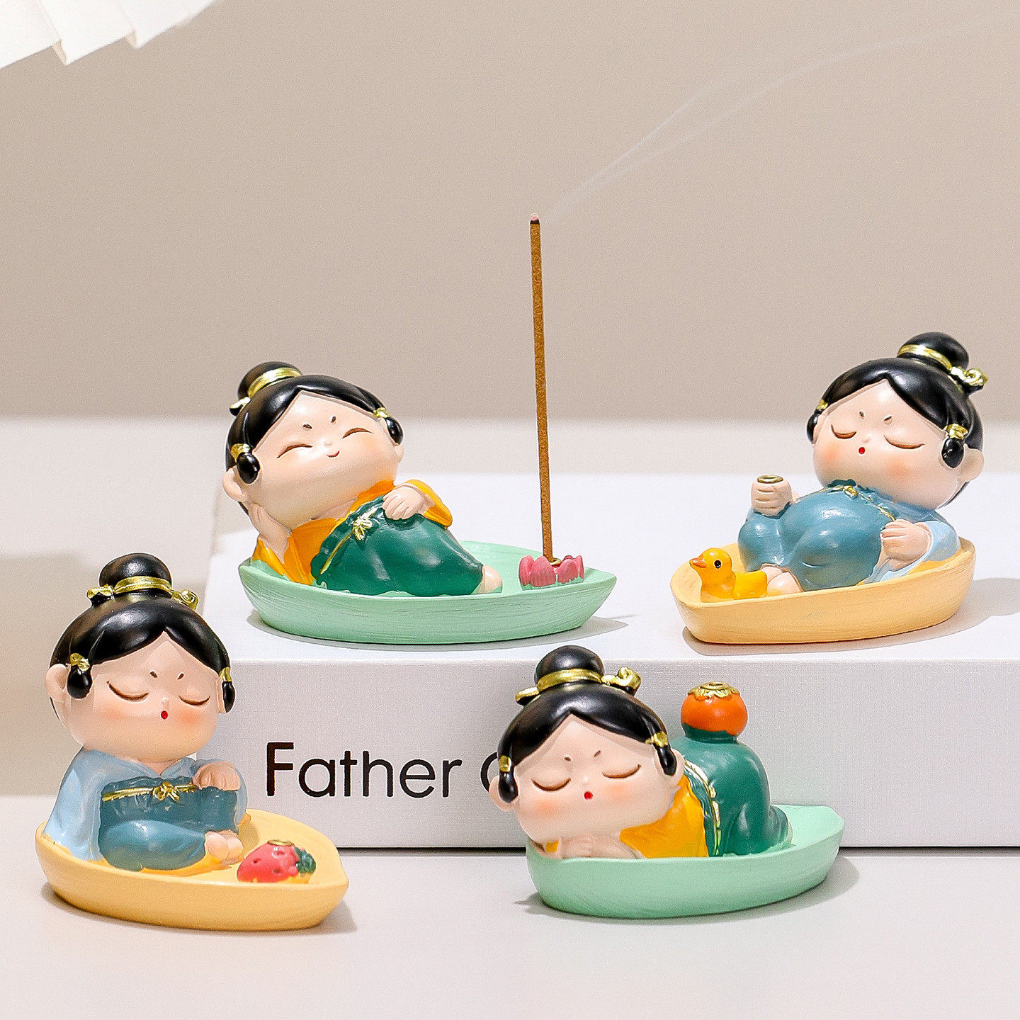 创意可爱唐小圆香插香炉摆件中国风办公室茶桌沉香檀香香托装饰品,工业油品/胶粘/化学/实验室用品,树脂,淘宝优惠券,粉丝福利购,淘宝优惠卷