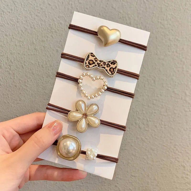 韩系发圈日系洋气丸子头皮筋ins风高颜值可爱心豹纹珍珠头饰发绳,饰品/流行首饰/时尚饰品新,发饰,淘宝优惠券,粉丝福利购,淘宝优惠卷