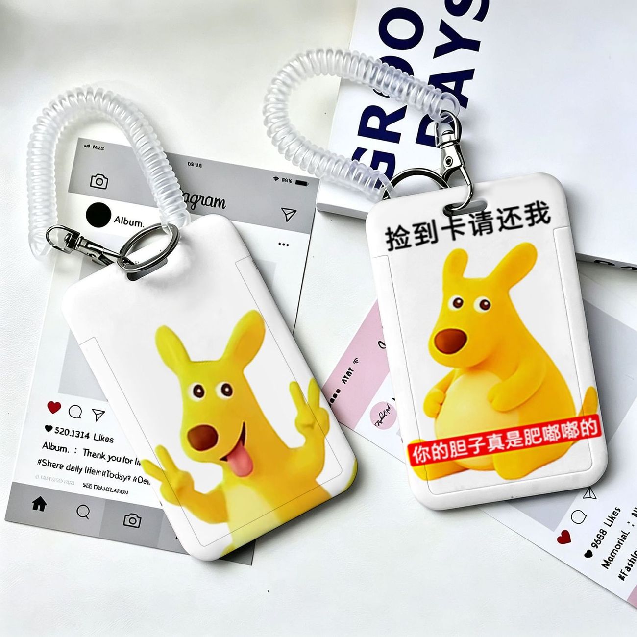 肥嘟嘟袋鼠抽象防刮卡套图片