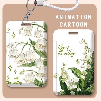 ins风油画铃兰花卡套公交卡