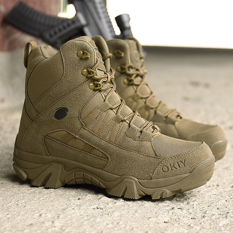 AUTUMN MARTIN BOOTS MENS DESERT WORKWEAR AS TACTICAL BOOTS TRAINING SIDE ZIPPER OUTDOOR MOUNTAINEERING HIGH-TOP MILITARY TRAINING BOOTS