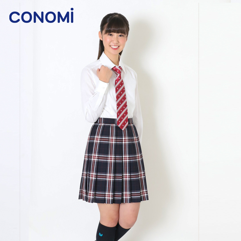 日系甜美风百褶裙少女格子jk制服