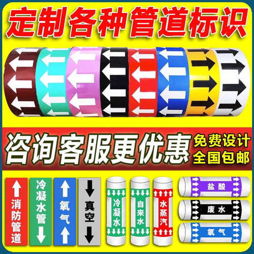 管道标识标志贴纸纸反光膜