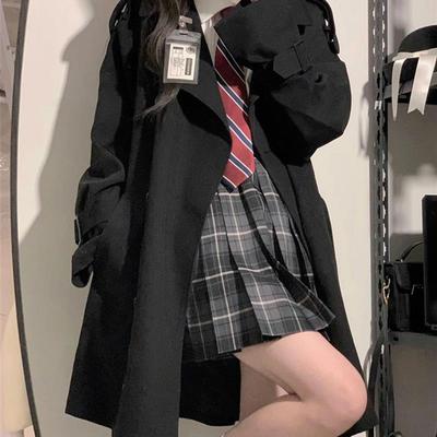 小个子风衣女2025春秋新款韩系高级感英伦风中长短款加厚大衣外套