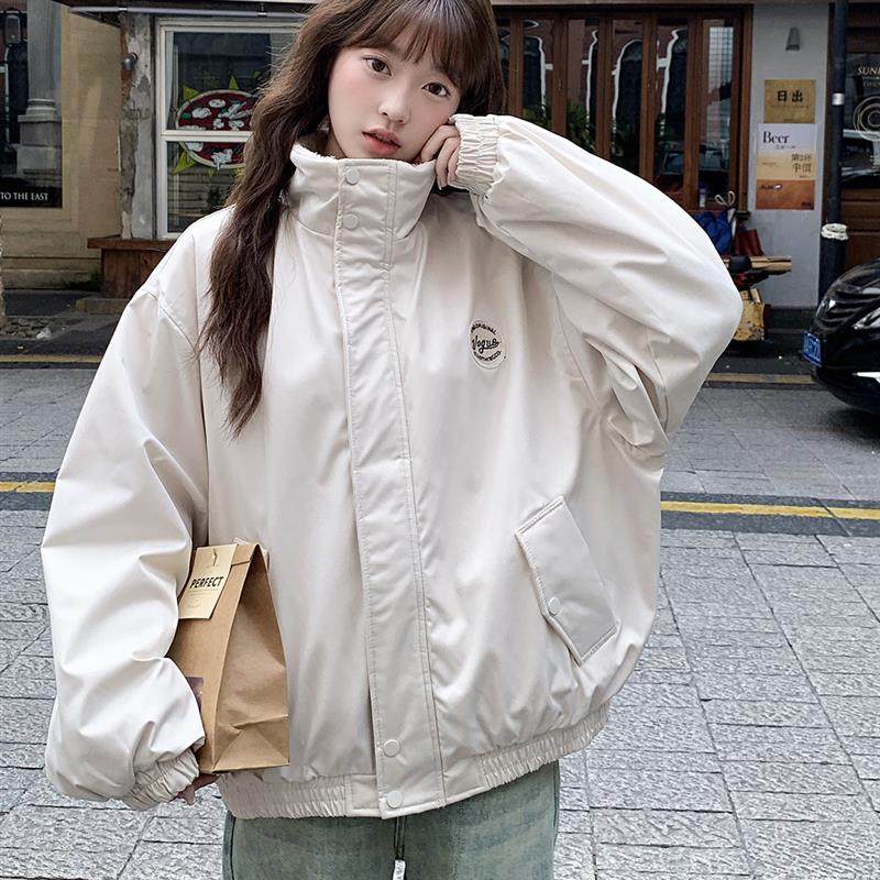 美式加厚羊羔毛绒冲锋衣外套女2025冬季新款休闲百搭棒球棉服夹克