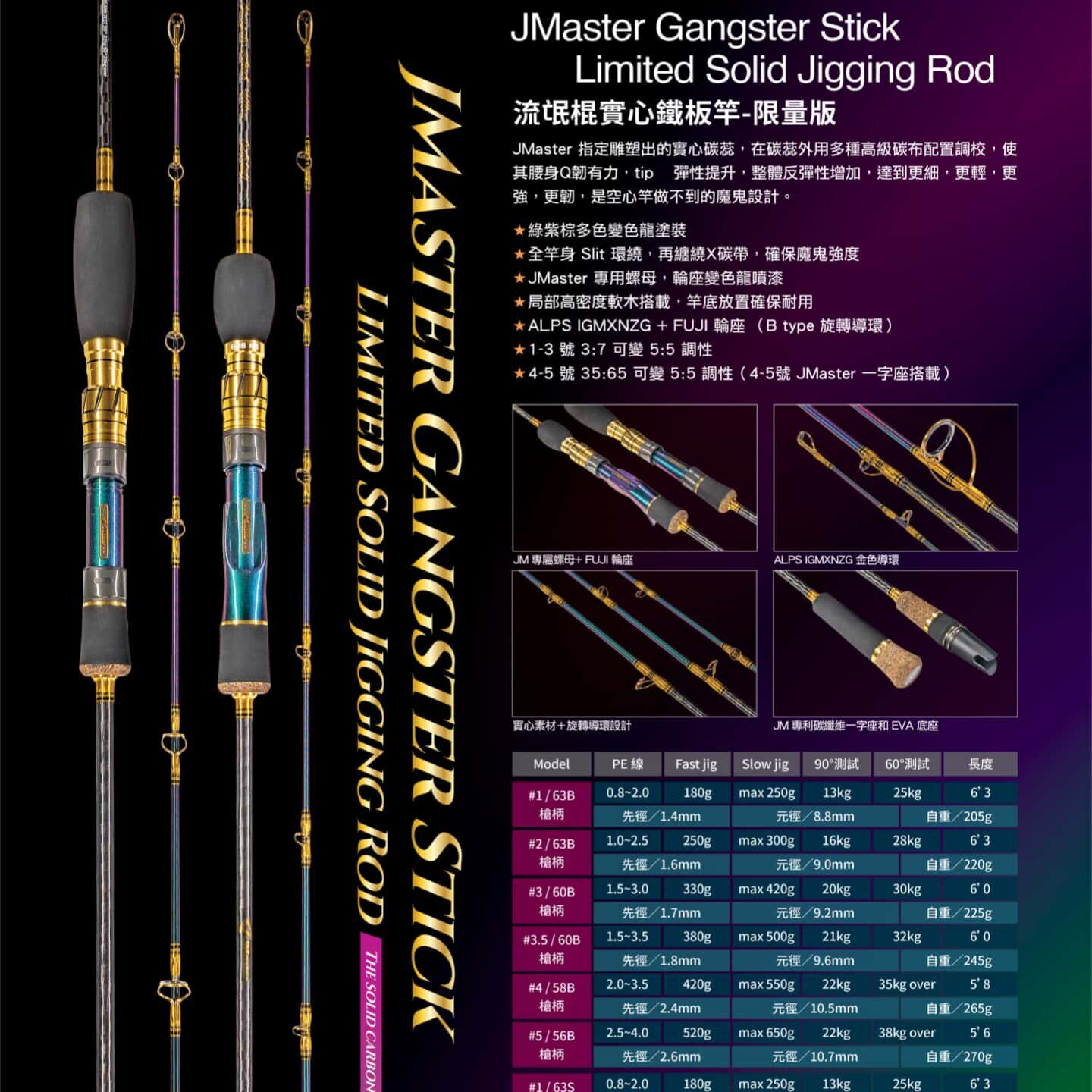 JM流氓棍限量版实心铁板竿JIGGINGMASTER深海船钓慢摇兼快抽船竿