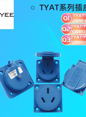 上海天逸TYAT-712202/712202S/712204S国标二三级插座10A工业插座