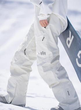 awka2025单板滑雪裤女款男防风防水滑雪服裤子Primalo棉RECCO保暖
