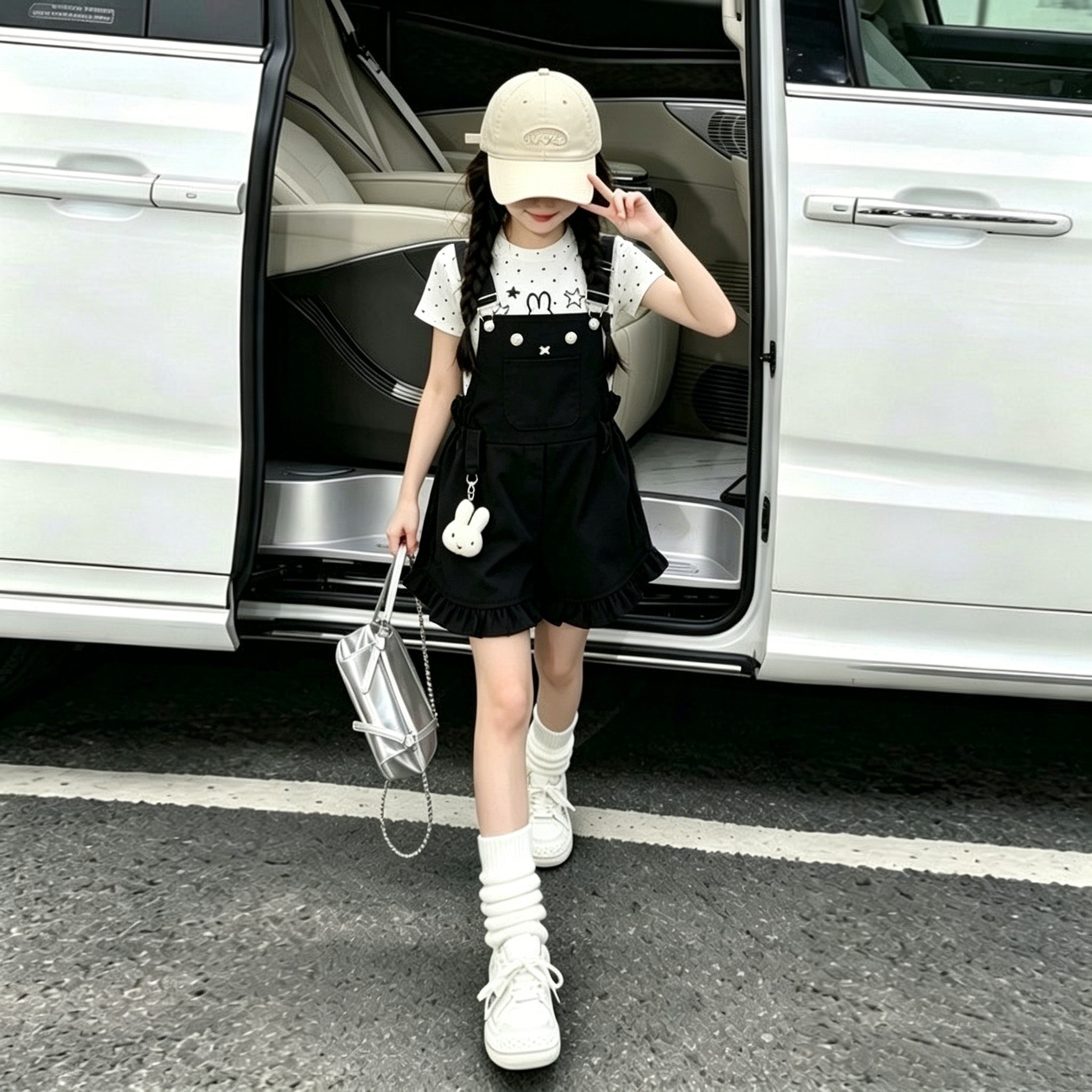 女童夏装套装2026新款儿童夏季超火背带裤两件套女大童巨好看穿搭