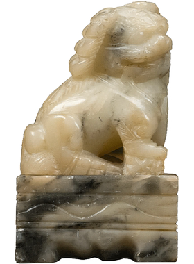 清代石雕狮子摆件玉器收藏