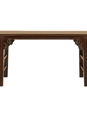 红木夹头榫如意云纹画案