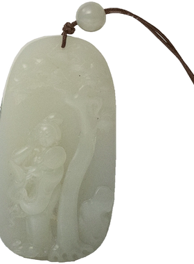 和田玉籽料仕女挂饰礼物长辈天然