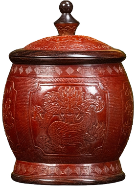 清光绪葫芦压花龙纹缶