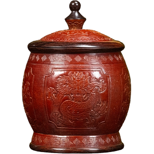 清光绪葫芦压花龙纹缶老物件文玩古董收藏真品官窑回流摆件茶叶罐