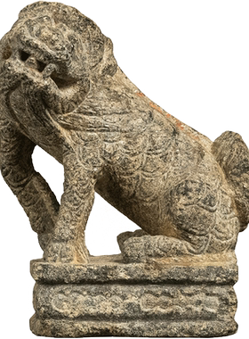 清代石雕麒麟瑞兽案头赏石