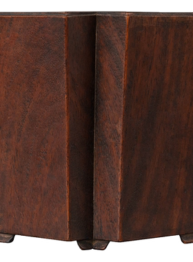 清代黄花梨方胜形笔筒