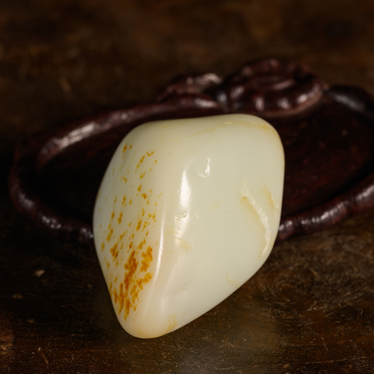 和田玉籽料原石天器收藏真品洒金皮新疆和田白玉原石手把件300.3g