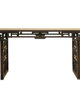 红木攒接拐子纹画案明清家具