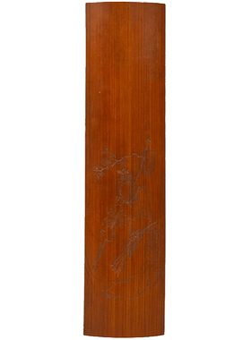 清代竹雕踏雪寻梅臂搁