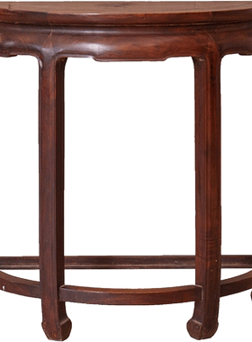 清代红木碗口线月牙桌