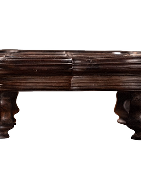 清中期红木四足花口器座老物件收藏品文玩古董真品老红木花瓶底座