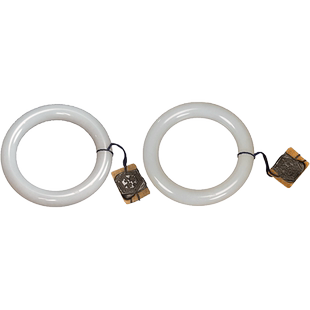 清代玉镯（一对）125g文玩古董玉器收藏圈口56mm和田玉籽料手镯