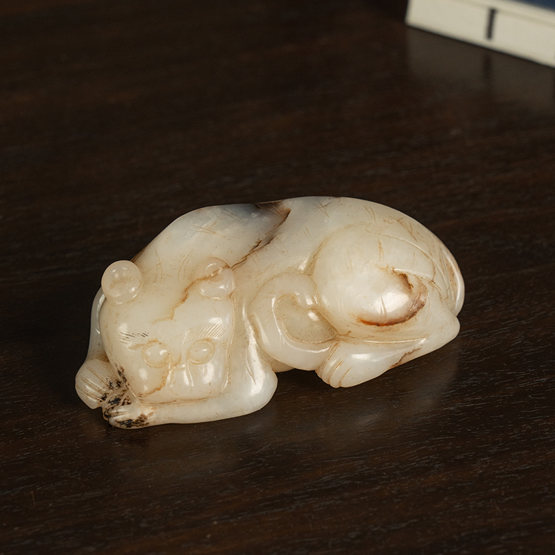 和田玉雕瑞兽把件玉器收藏