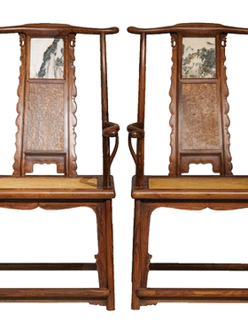 清代红木大四出头官帽椅