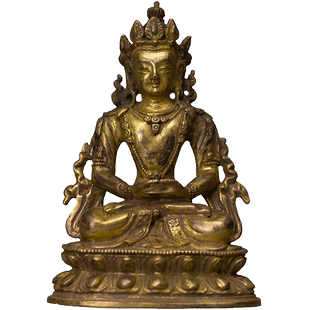 清代铜鎏金无量寿佛文玩古董佛像收藏真品客厅办公室佛像供奉摆件