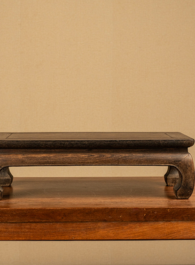 清中期红木束腰马蹄腿脚踏