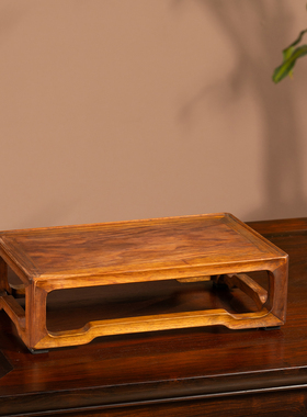 黄花梨海黄通体打洼四面平茶台