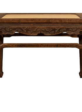 黄花梨罗锅枨马蹄腿螭龙纹大禅凳