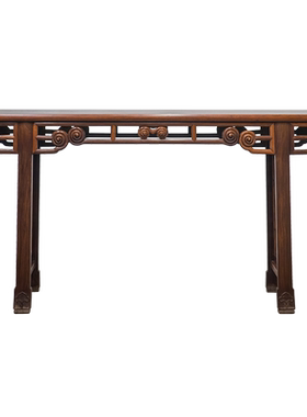 清代红木弦纹翘头案明清古典老家具古董收藏老红木实木翘头案摆件