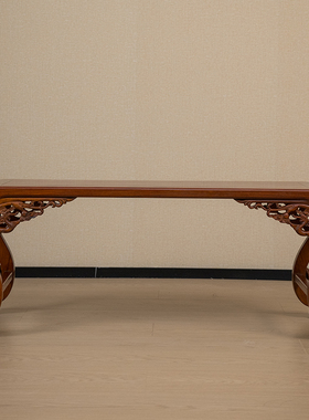 黄花梨螭龙纹三弯腿琴几