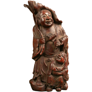 清代竹雕人物摆件老物件文玩古董收藏竹制艺术品竹雕装饰摆件