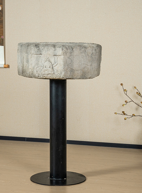 明代石雕佛像八角石台