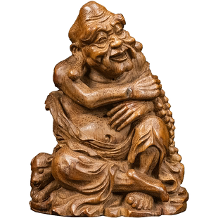 清代竹雕伏虎罗汉摆件老物件文玩古董佛像收藏真品罗汉佛中式摆件