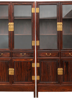 红木书柜一对明清古典家具