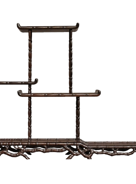 二十世纪 红木竹节工博古架中式古典家具收藏红木实木多宝格摆件