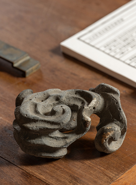 清代黟县青石雕云纹器座