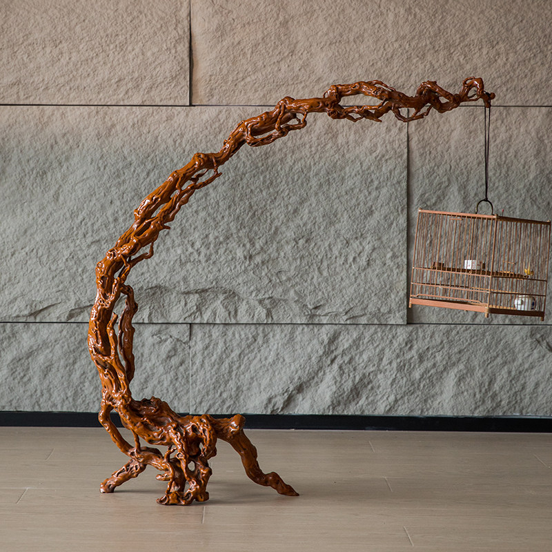 清代黄杨木透雕根形架老物件文玩古董收藏天然黄杨木随形摆件