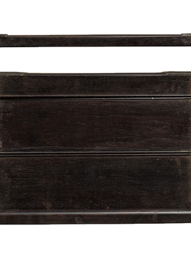 清早期紫檀铜包角两撞提梁盒