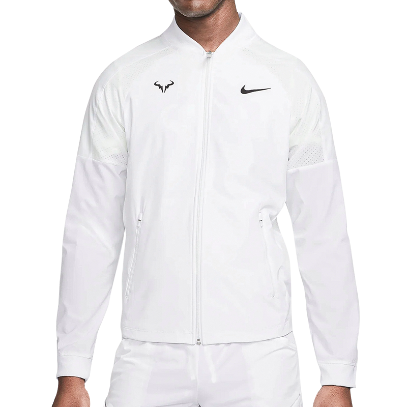 Nike耐克纳达尔款网球服夹克外套男速干上衣白色运动服长袖训练服