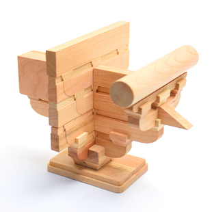 建筑模型独乐寺山门柱头斗拱斗栱教具实木古建筑榫卯独乐积木双11