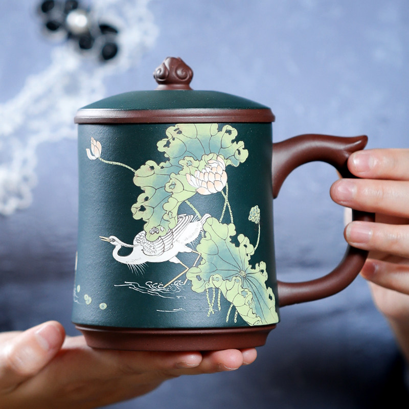 宜兴紫砂杯家用泡茶杯办公杯带盖杯子高档水杯生日商务礼品杯茶具