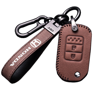 适用本田CRV钥匙套XRV思域URV雅阁艾力绅牛皮凌派车钥匙包扣21款