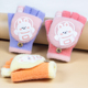儿童手套冬季 女孩半指中小学生写字宝宝女童可爱保暖加绒加厚手套