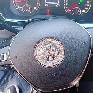 适用大众方向盘标贴钻POLO高尔夫朗逸速腾宝来改装装饰水钻贴