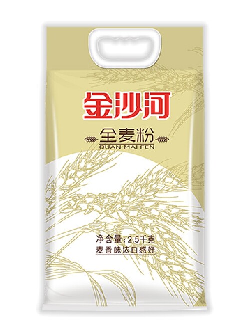 5斤金沙河面粉全麦粉含麸皮面粉小包装 家用粉馒头包子饼怎么看?